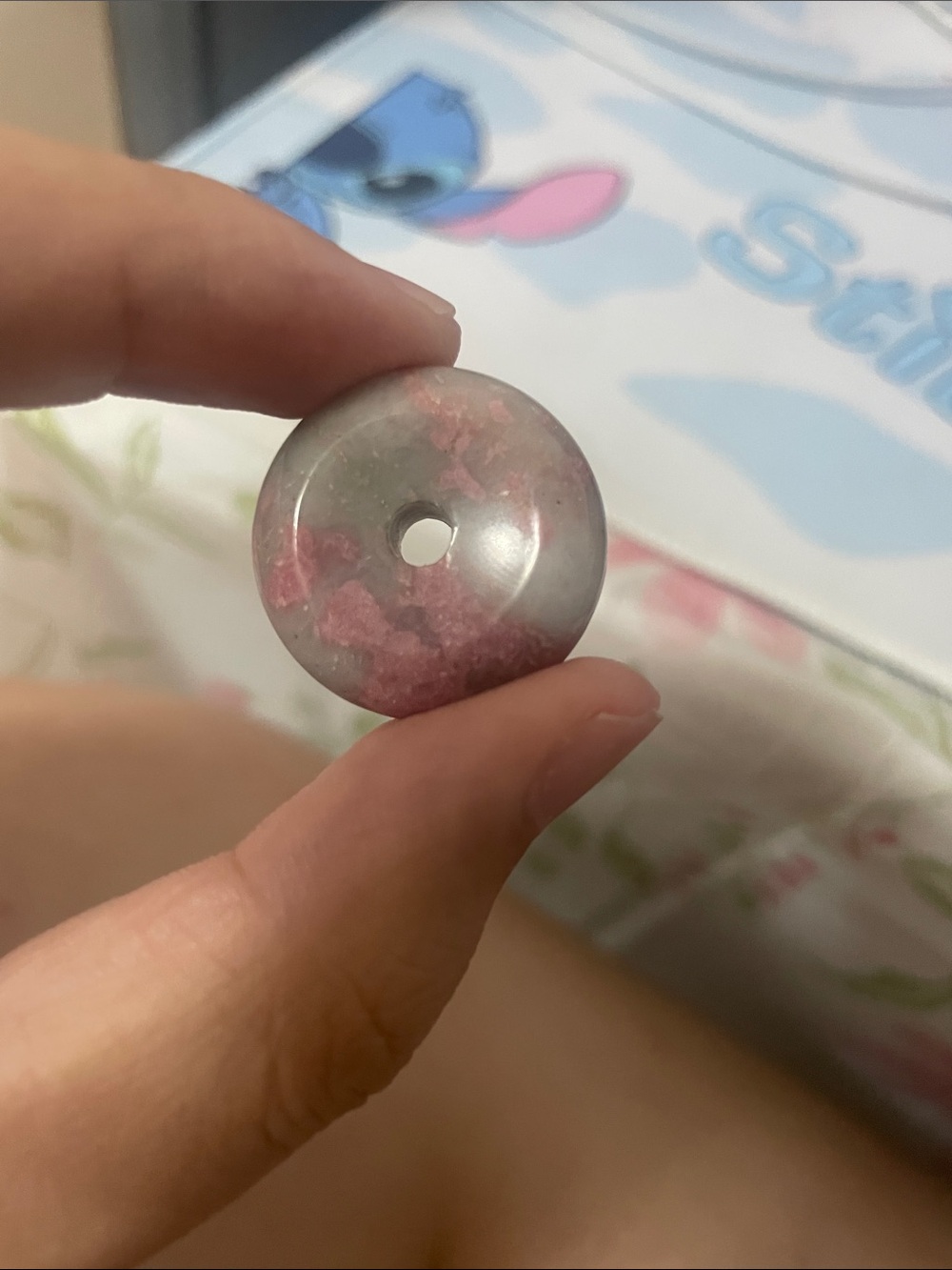 Pink and Gray Donut Pendant Bead for Women's Bracelets